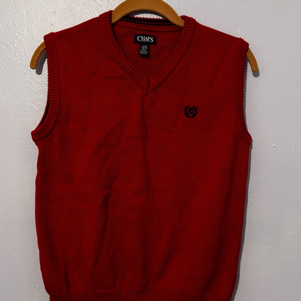 Chaps Red V-Neck Sweater